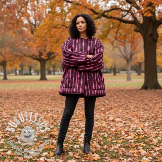 Tissu matelassé VELVET Stripes cerise