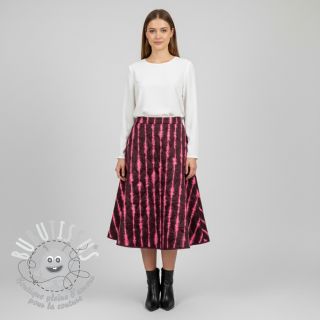 Tissu matelassé VELVET Stripes cerise