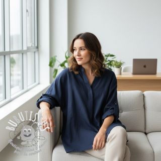 Lin lavé 170 g navy