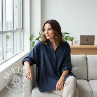 Lin lavé 170 g navy