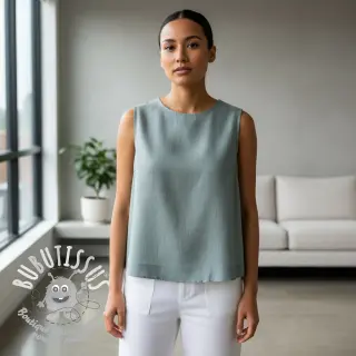 Lin lavé ocean green
