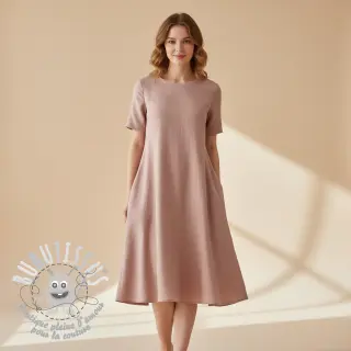 Lin lavé light salmon