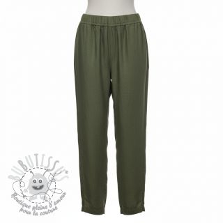 Lin lavé forest green