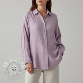 Tissu double gaze/mousseline soft lilac ORGANIC
