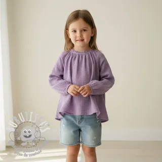 Tissu double gaze/mousseline dark lilac ORGANIC