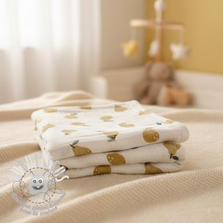 Tissu double gaze/mousseline Pears design B digital print