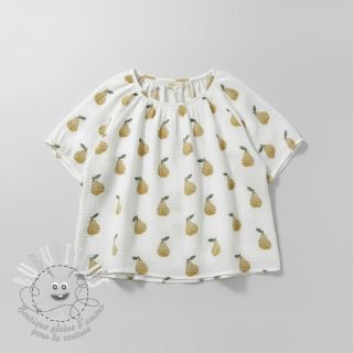 Tissu double gaze/mousseline Pears design B digital print