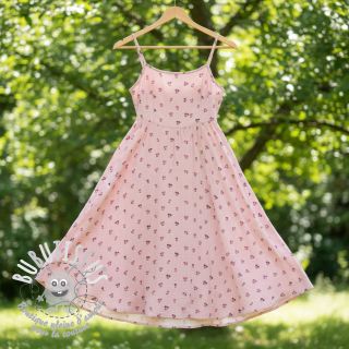 Tissu double gaze/mousseline Fruits cherry soft rose