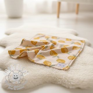 Tissu double gaze/mousseline Lemons sand