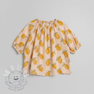 Tissu double gaze/mousseline Lemons sand