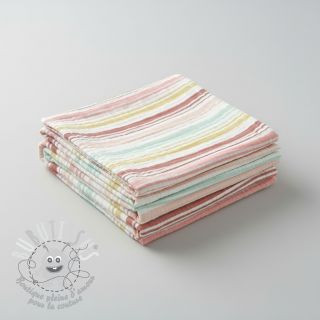 Tissu double gaze/mousseline Beach Stripe red