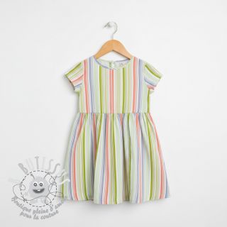 Tissu double gaze/mousseline Beach Stripe green