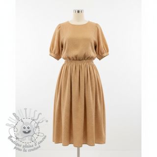 Tissu double gaze/mousseline DOBBY camel