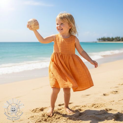 Tissu double gaze/mousseline Vintage orange