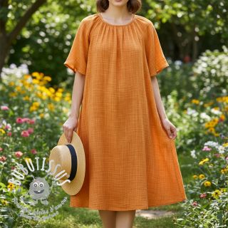 Tissu double gaze/mousseline Vintage orange