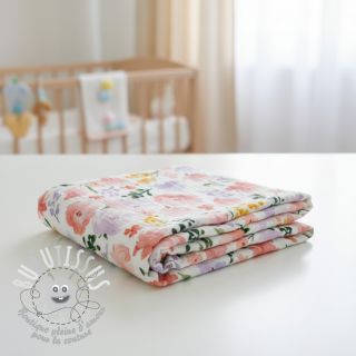 Tissu double gaze/mousseline Big summer flowers digital print