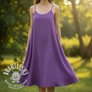 Tissu double gaze/mousseline violet