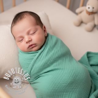 Tissu double gaze/mousseline peppermint