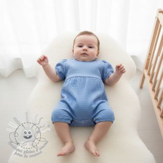 Tissu double gaze/mousseline royal blue ORGANIC