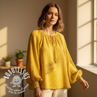 Tissu double gaze/mousseline banana ORGANIC