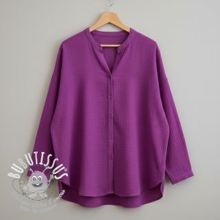 Tissu double gaze/mousseline cyclaam ORGANIC