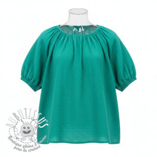 Tissu double gaze/mousseline dark teal ORGANIC