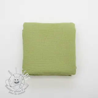 Tissu double gaze/mousseline old lime ORGANIC