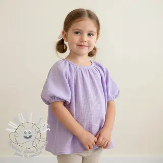 Tissu double gaze/mousseline bright violet ORGANIC