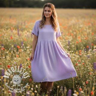 Tissu double gaze/mousseline bright violet ORGANIC