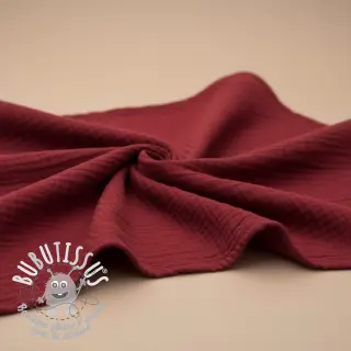 Tissu double gaze/mousseline wine ORGANIC