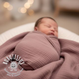 Tissu double gaze/mousseline light lilac ORGANIC