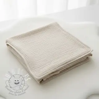Tissu double gaze/mousseline light sand ORGANIC