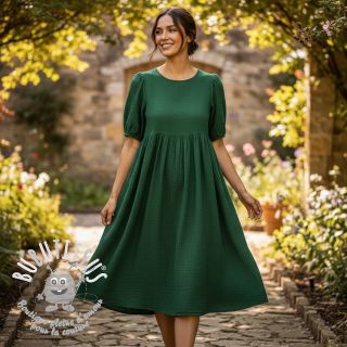 Tissu double gaze/mousseline dark green ORGANIC