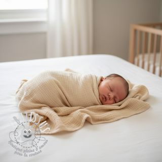 Tissu double gaze/mousseline cream ORGANIC