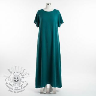 Tissu double gaze/mousseline petrol ORGANIC