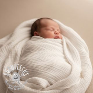 Tissu double gaze/mousseline ecru ORGANIC