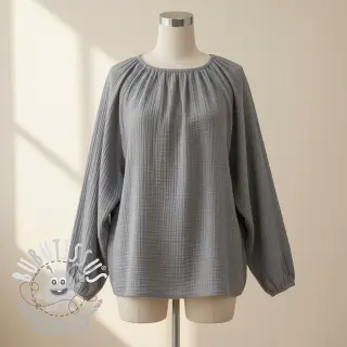 Tissu double gaze/mousseline grey ORGANIC