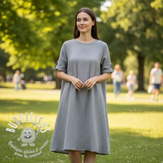 Tissu double gaze/mousseline grey ORGANIC