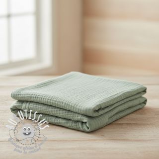 Tissu double gaze/mousseline dark mint ORGANIC