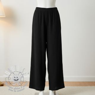 Tissu double gaze/mousseline black ORGANIC