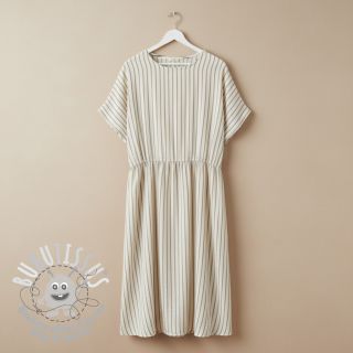 Tissu double gaze/mousseline YARN DYED Thin strip beige