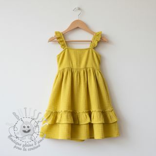 Tissu double gaze/mousseline banana