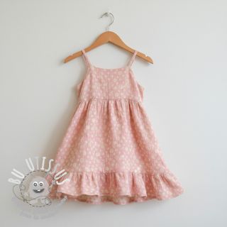 Tissu double gaze/mousseline JACQUARD Dots pink