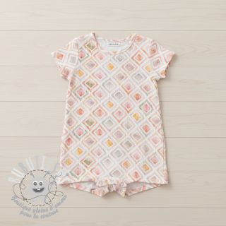 Tissu double gaze/mousseline Geo watercolour mauve digital print