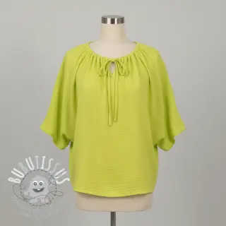 Tissu double gaze/mousseline NEON YELLOW ORGANIC