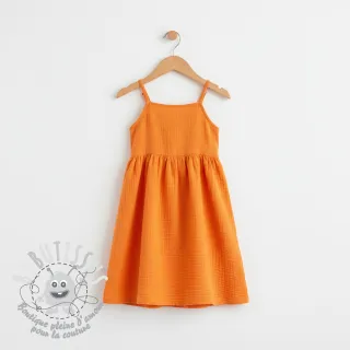 Tissu double gaze/mousseline NEON ORANGE ORGANIC