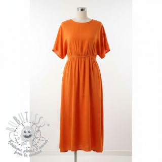 Tissu double gaze/mousseline NEON ORANGE ORGANIC