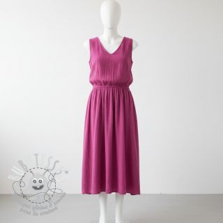 Tissu double gaze/mousseline cerise ORGANIC