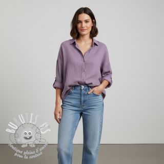 Tissu double gaze/mousseline lavender