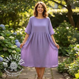 Tissu double gaze/mousseline lavender